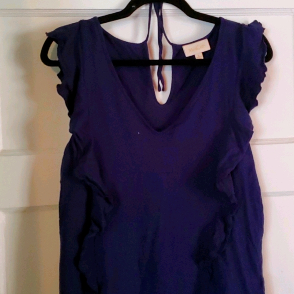 Navy Ruffle Modcloth Shirt